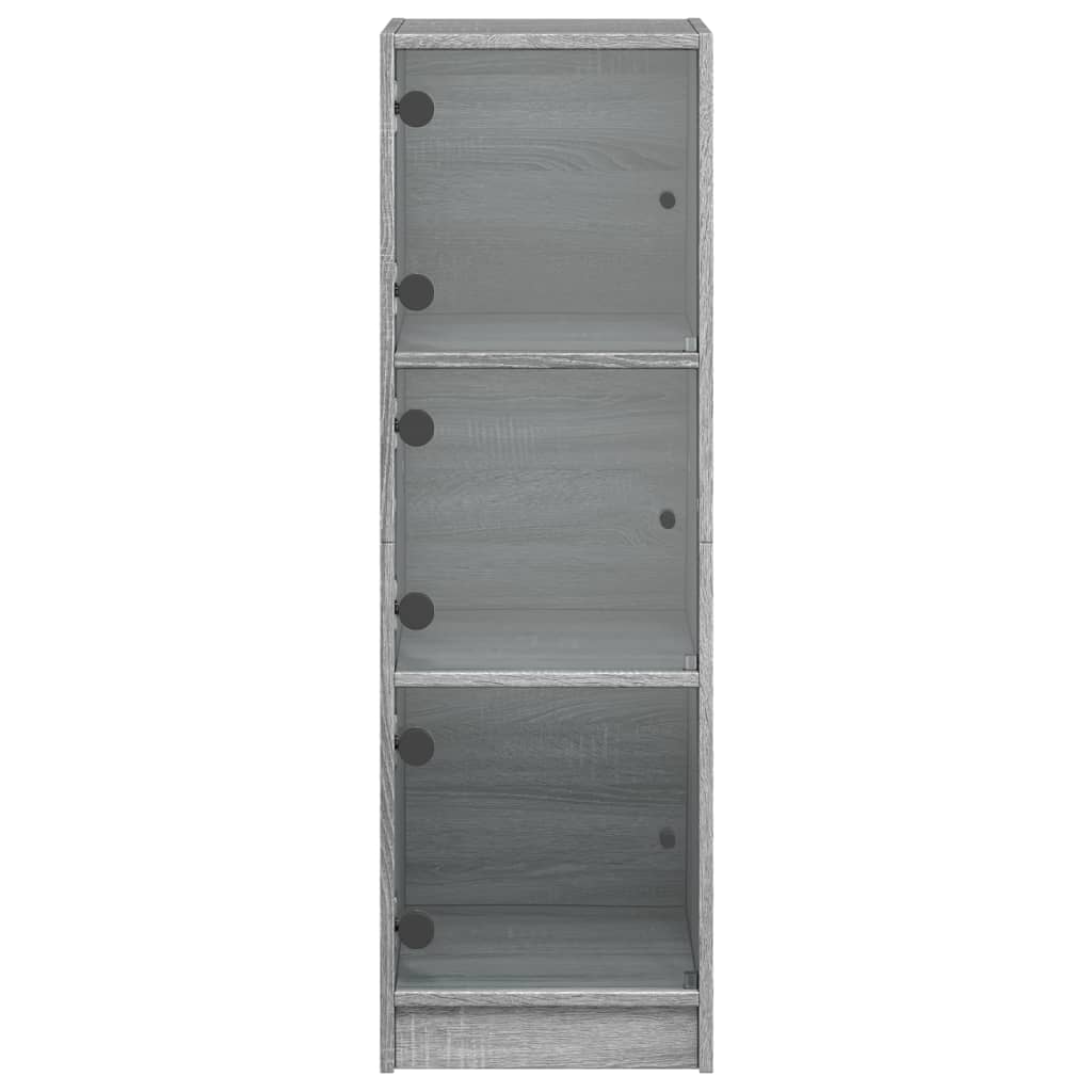Visoka komoda sa staklenim vratima boja hrasta 35 x 37 x 109 cm