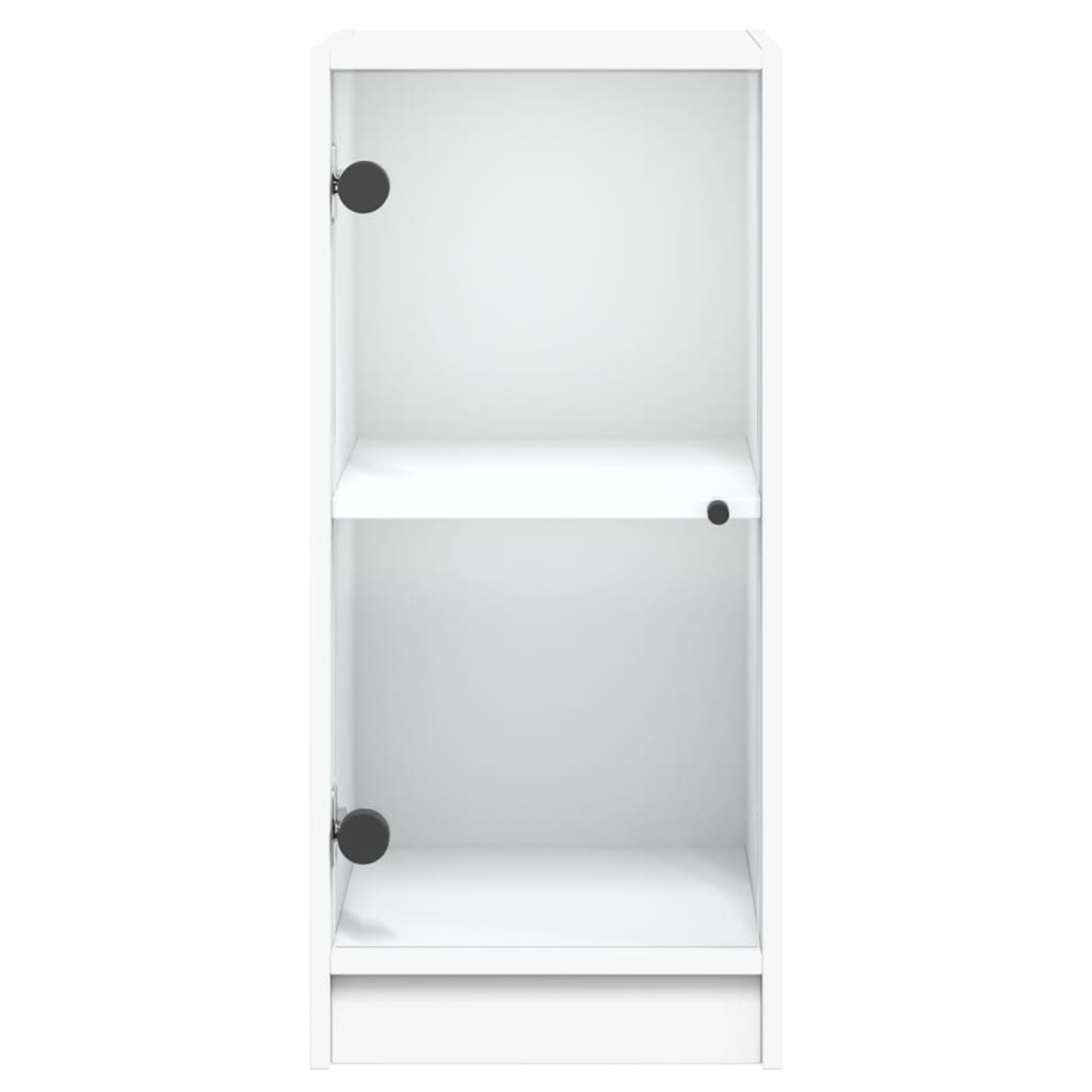 Bočni ormarić sa staklenim vratima bijeli 35x37x75,5 cm