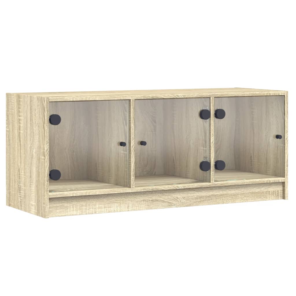 TV ormarić sa staklenim vratima boja hrasta sonome 102x37x42 cm