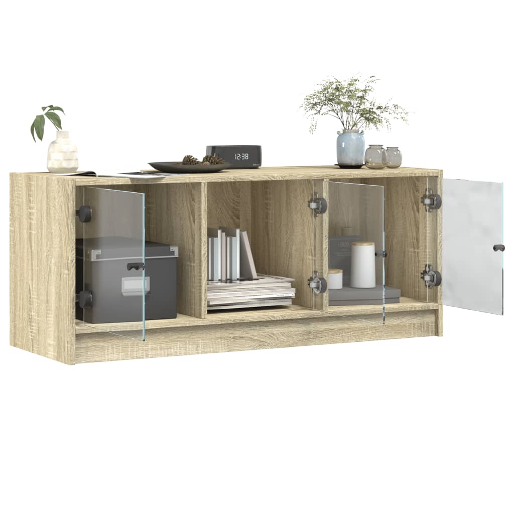 TV ormarić sa staklenim vratima boja hrasta sonome 102x37x42 cm