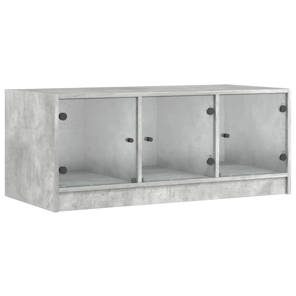 Stolić za kavu sa staklenim vratima boja betona 102x50x42 cm