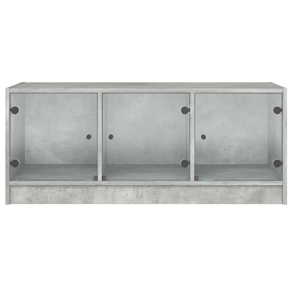 Stolić za kavu sa staklenim vratima boja betona 102x50x42 cm