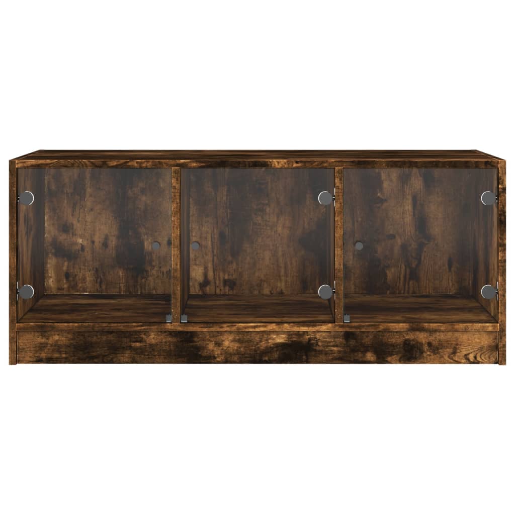 Stolić za kavu sa staklenim vratima boja hrasta 102x50x42 cm