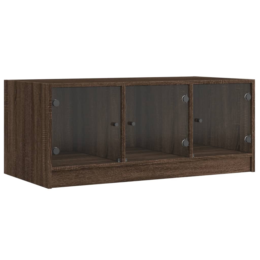 Stolić za kavu sa staklenim vratima boja hrasta 102x50x42 cm