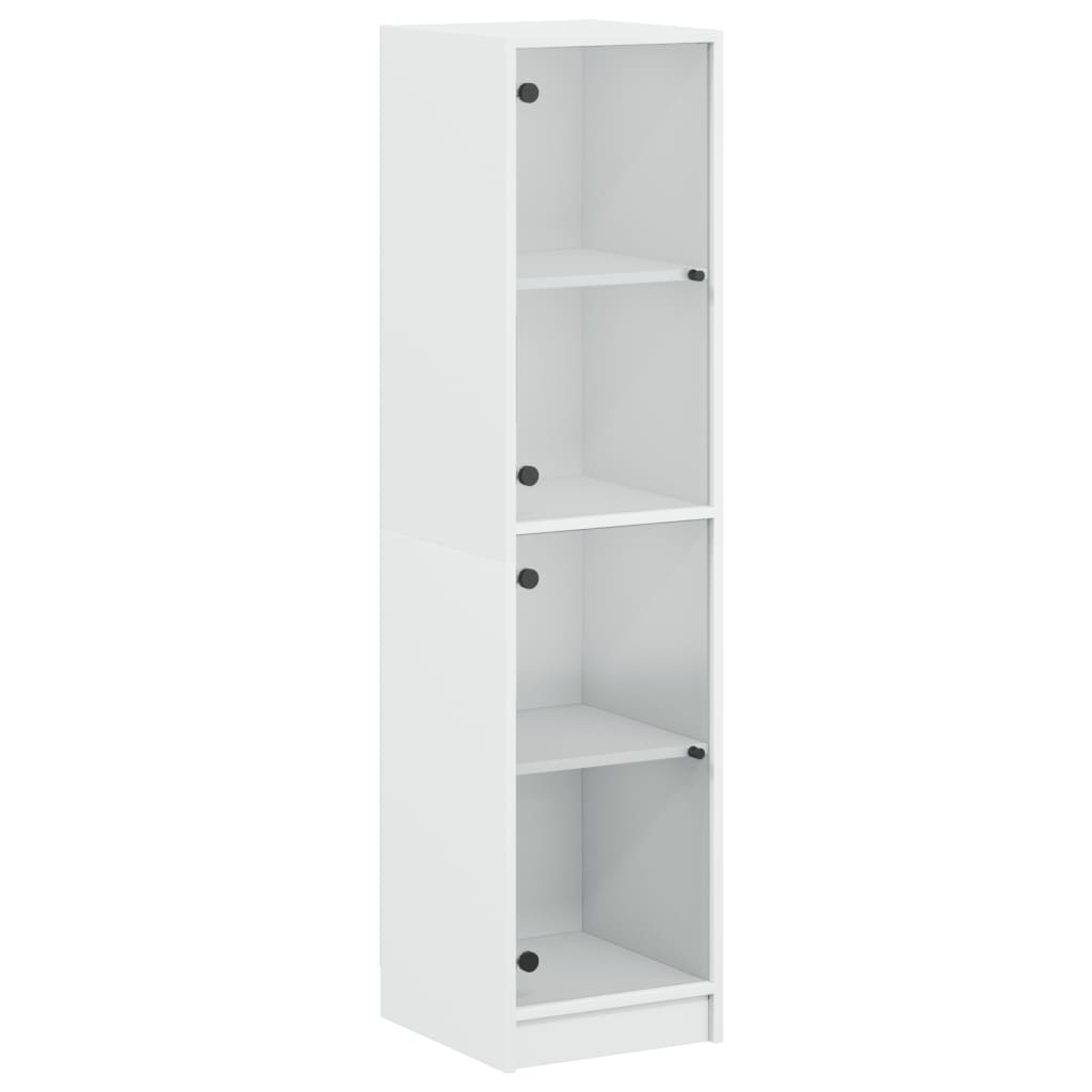 Visoka komoda sa staklenim vratima bijela 35 x 37 x 142 cm
