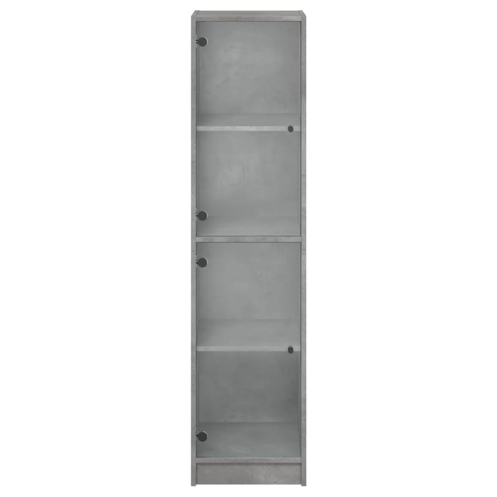 Visoka komoda sa staklenim vratima boja betona 35 x 37 x 142 cm