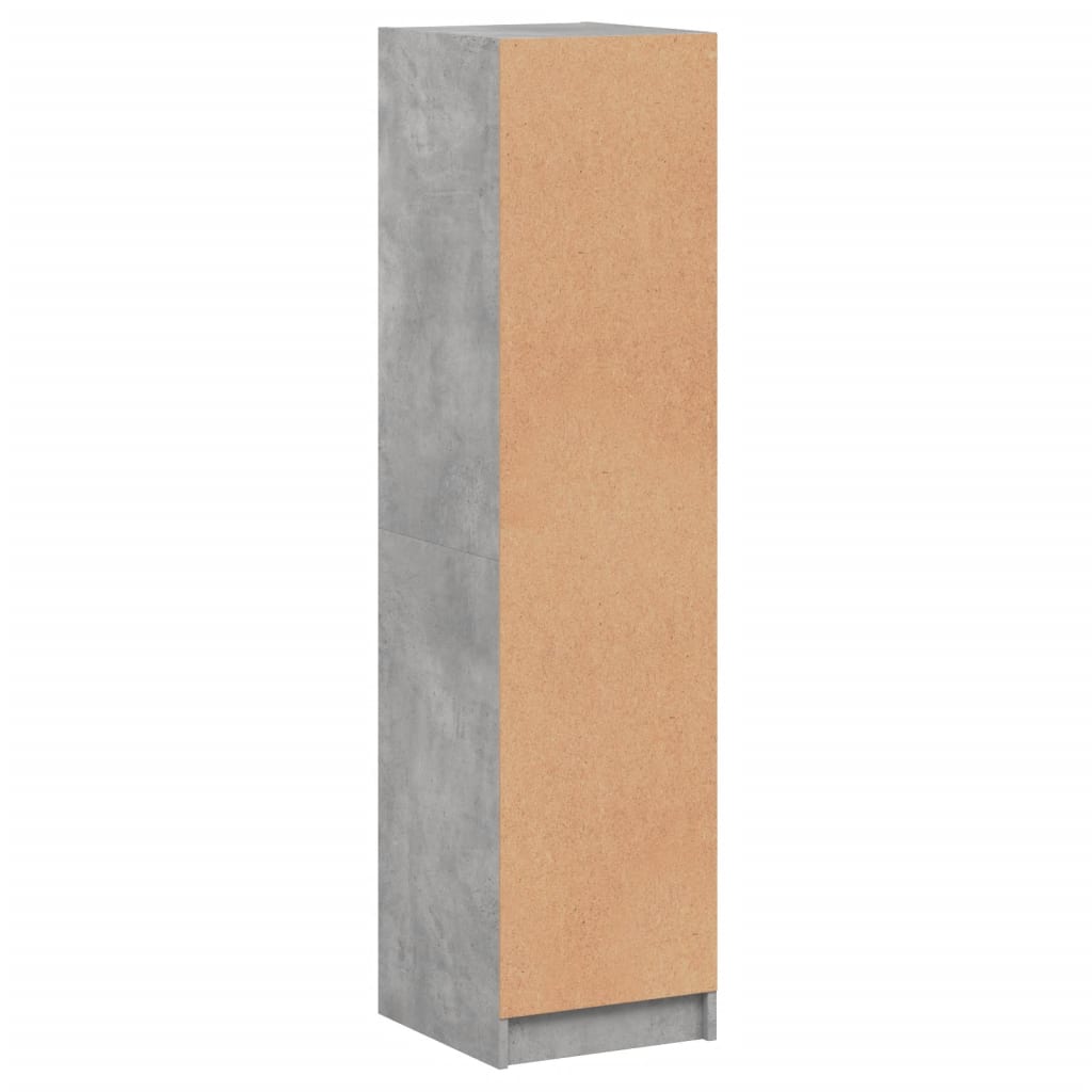 Visoka komoda sa staklenim vratima boja betona 35 x 37 x 142 cm