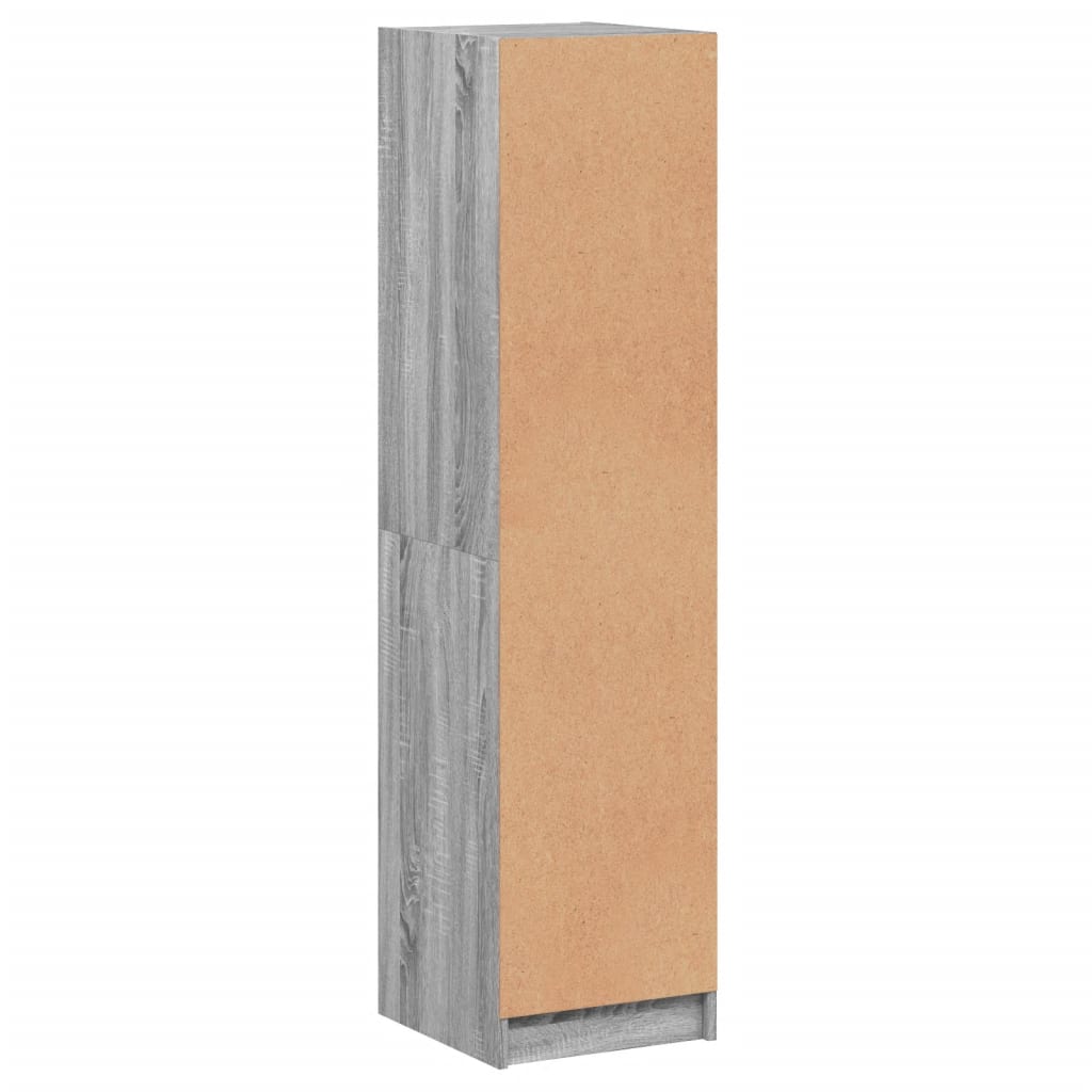 Visoka komoda sa staklenim vratima boja hrasta 35 x 37 x 142 cm