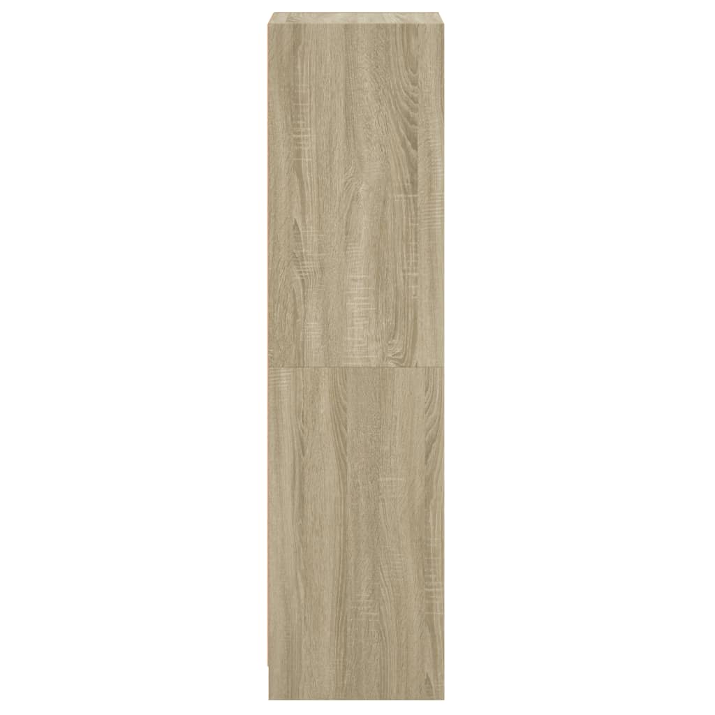Visoka komoda sa staklenim vratima boja hrasta 35 x 37 x 142 cm