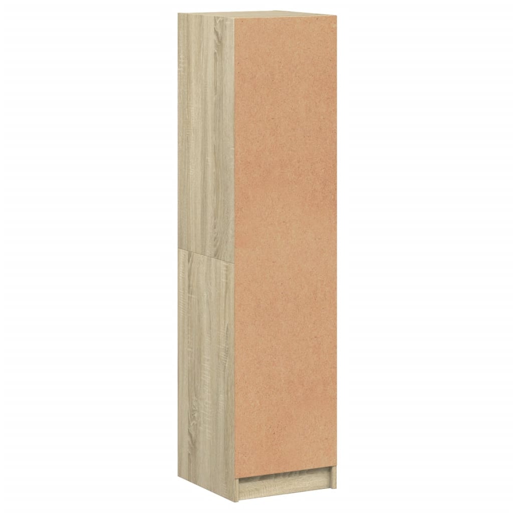 Visoka komoda sa staklenim vratima boja hrasta 35 x 37 x 142 cm Smeđa