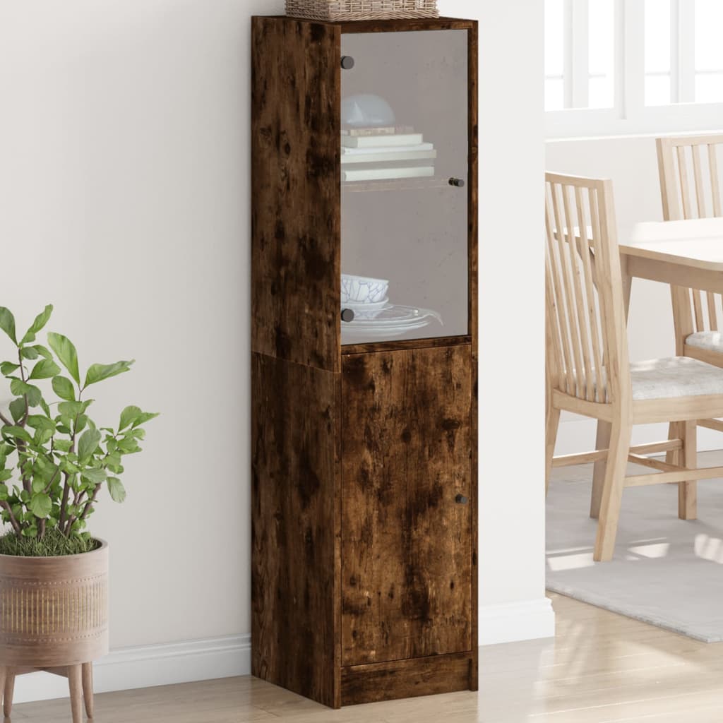 Visoka komoda sa staklenim vratima 35 x 37 x 142 cm