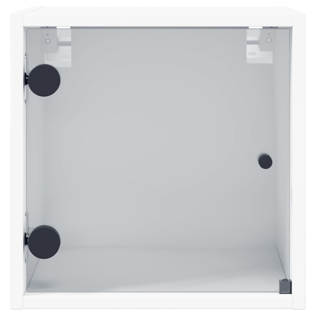 Noćni ormarići sa staklenim vratima 2 kom bijeli 35x37x35 cm