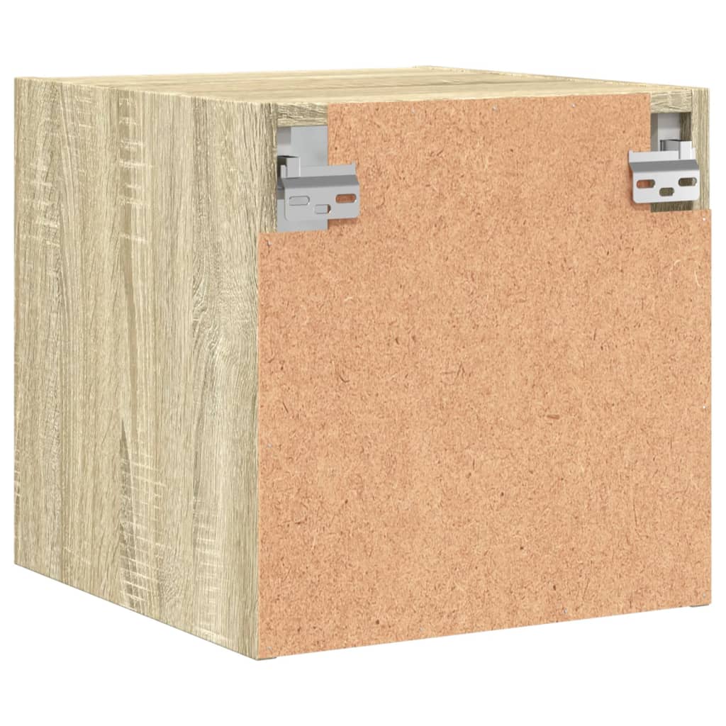 Noćni ormarić sa staklenim vratima boja hrasta 35 x 37 x 35 cm