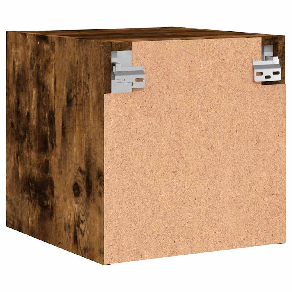 Noćni ormarić sa staklenim vratima boja hrasta 35 x 37 x 35 cm
