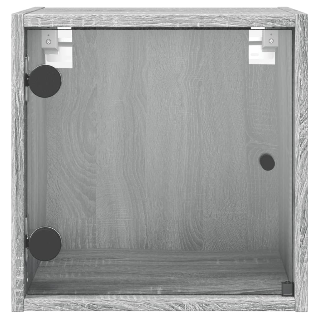 Noćni ormarić sa staklenim vratima boja hrasta 35 x 37 x 35 cm