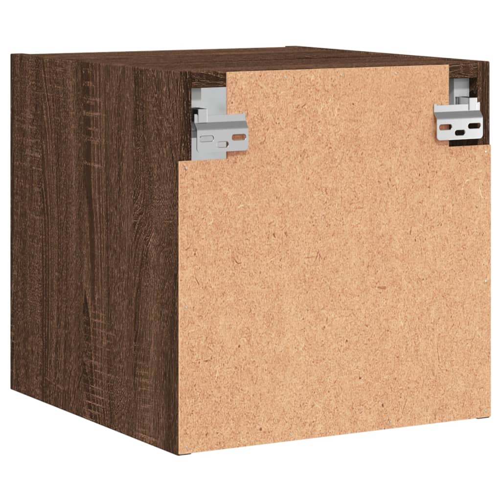 Noćni ormarić sa staklenim vratima boja hrasta 35 x 37 x 35 cm