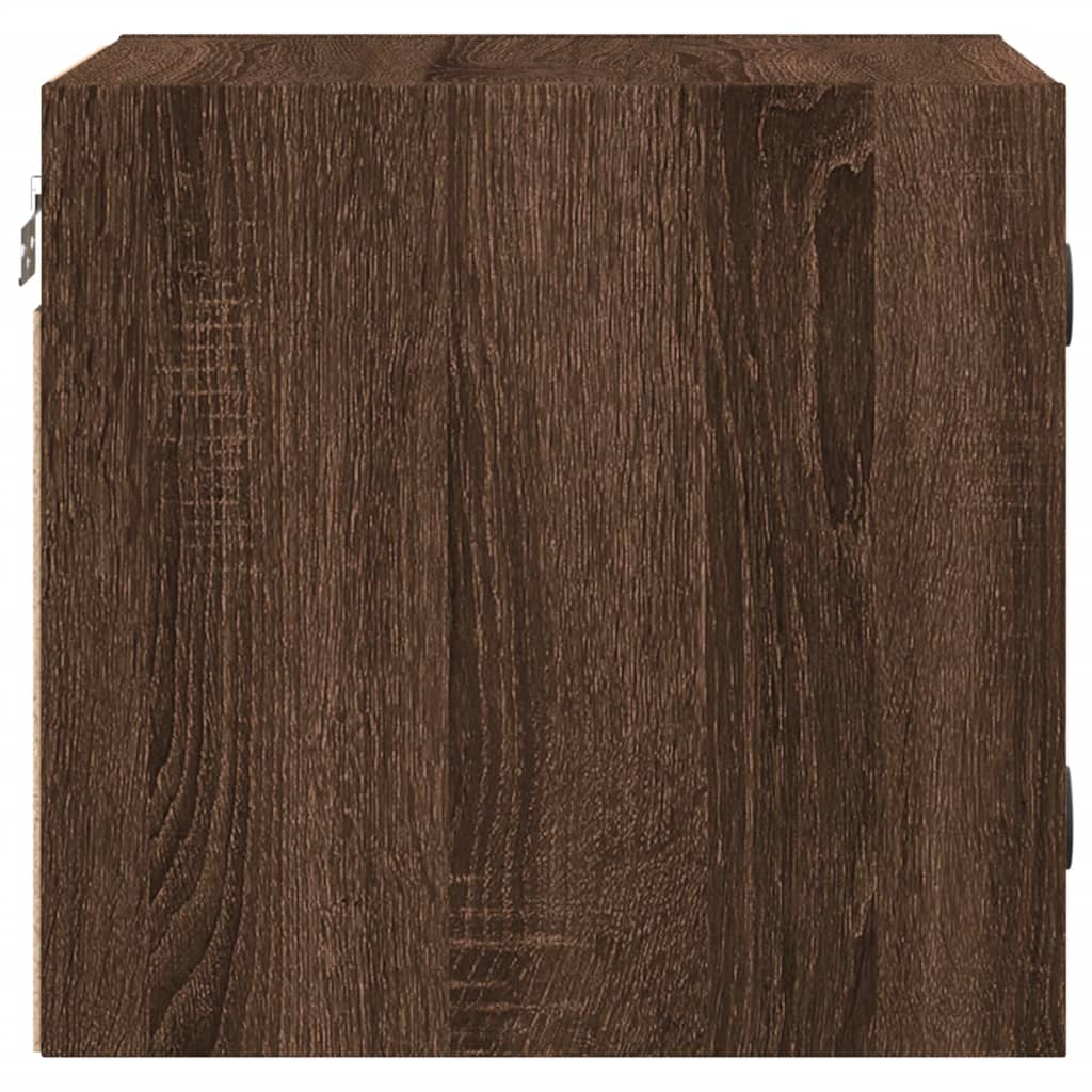Noćni ormarići staklena vrata 2 kom boja hrasta 35x37x35 cm