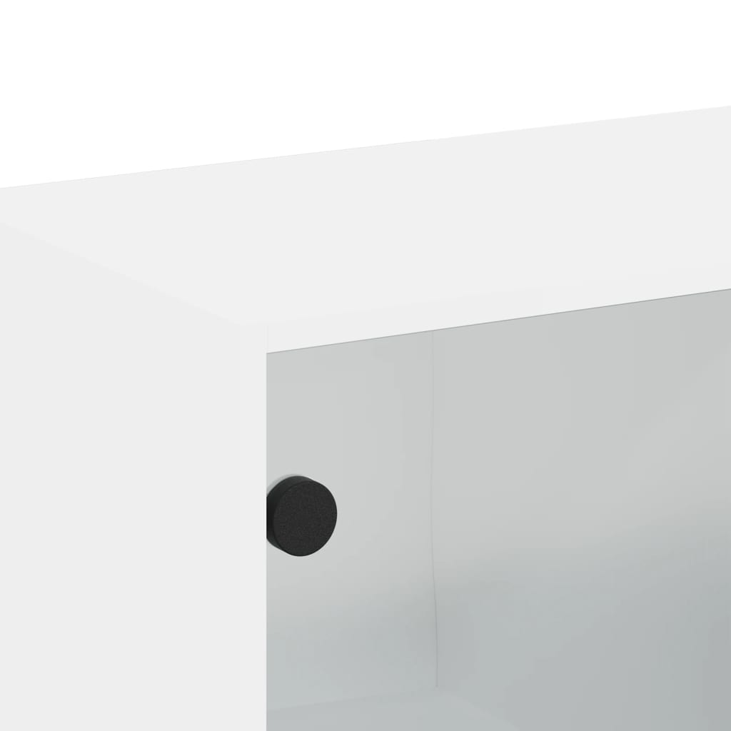 Zidni ormarić sa staklenim vratima bijeli 68 x 37 x 68,5 cm