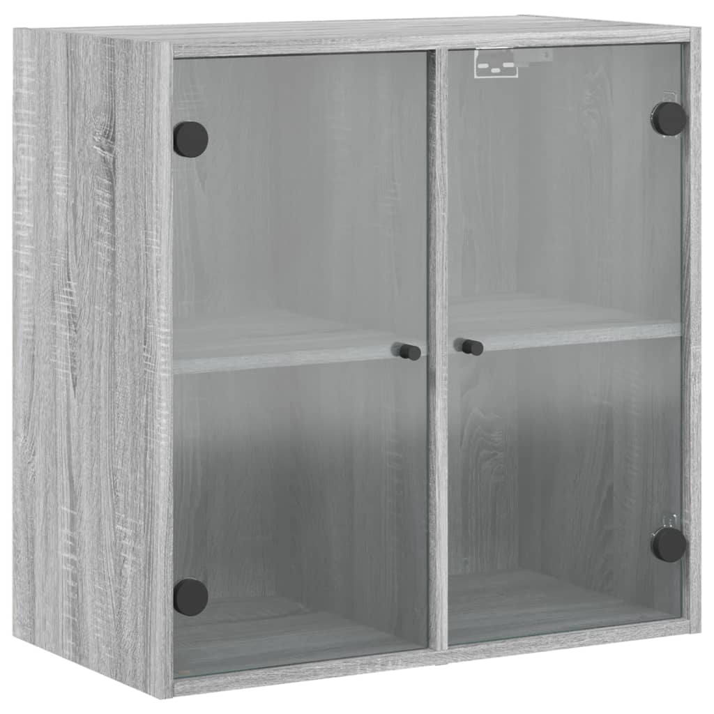 Zidni ormarić sa staklenim vratima boja hrasta 68x37x68,5 cm