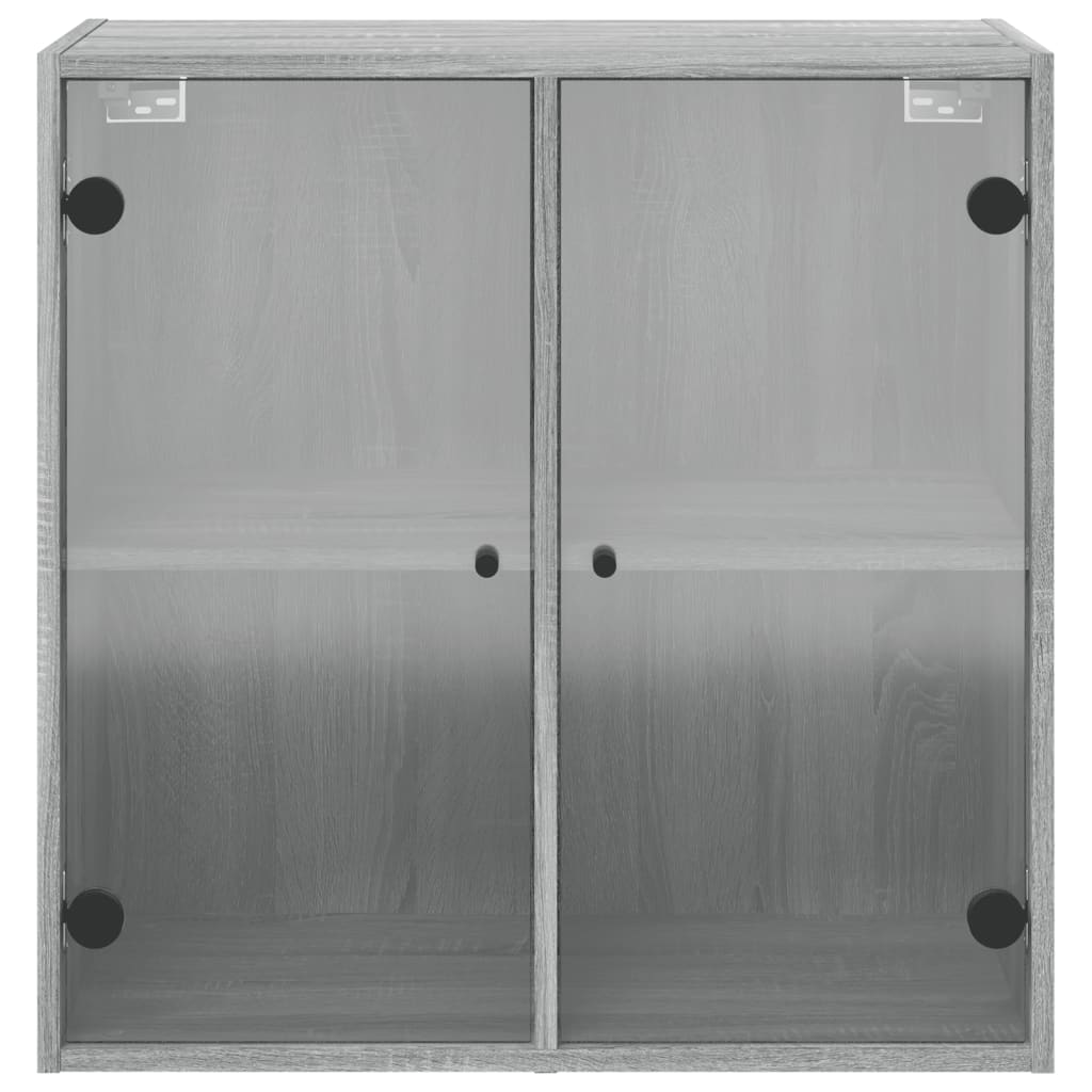 Zidni ormarić sa staklenim vratima boja hrasta 68x37x68,5 cm