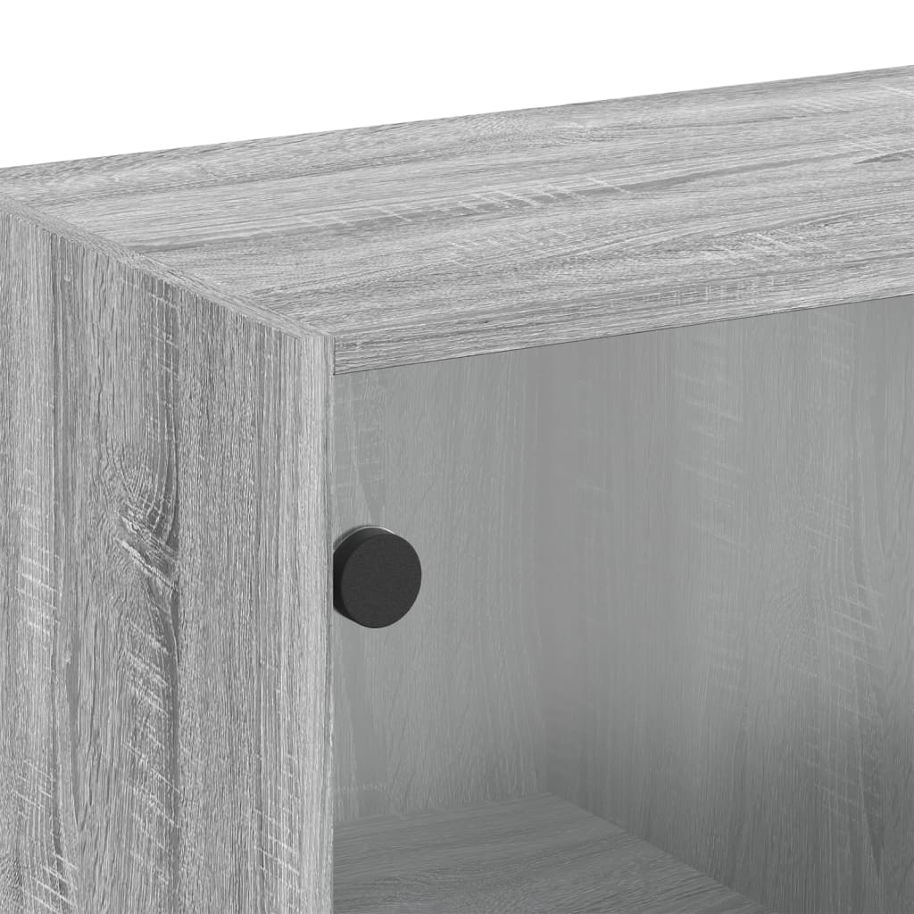 Zidni ormarić sa staklenim vratima boja hrasta 68x37x68,5 cm
