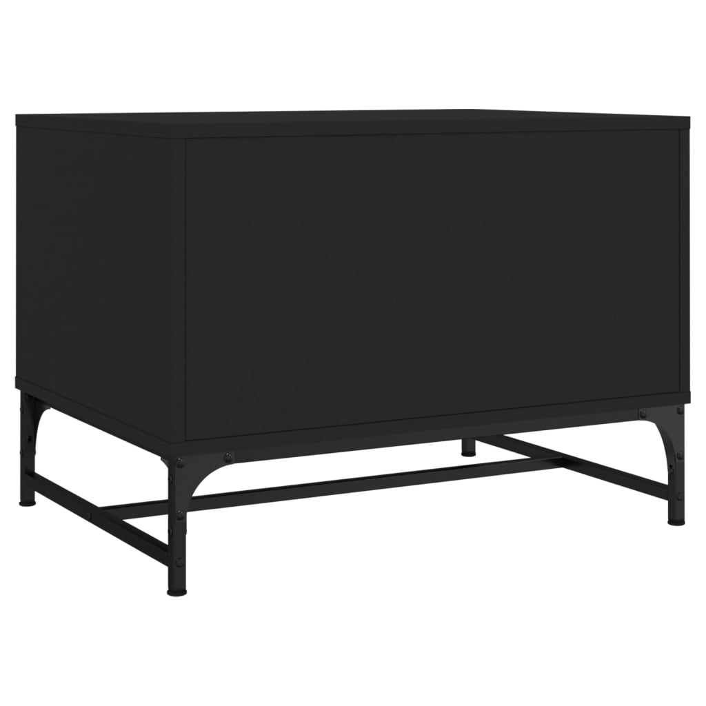 Stolić za kavu sa staklenim vratima crni 68,5 x 50 x 50 cm