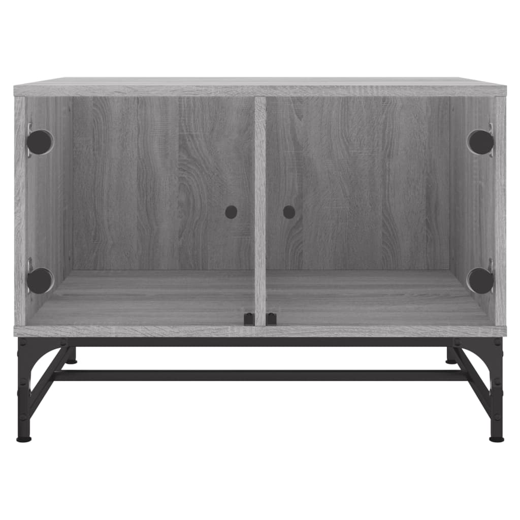 Stolić za kavu sa staklenim vratima boja hrasta 68,5x50x50 cm