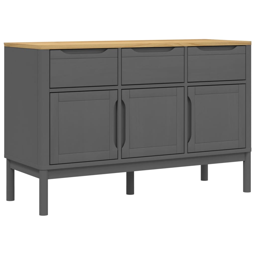 Komoda FLORO voštano siva 114 x 43 x 74 cm od masivne borovine
