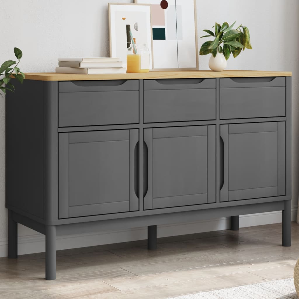 Komoda FLORO voštano siva 114 x 43 x 74 cm od masivne borovine