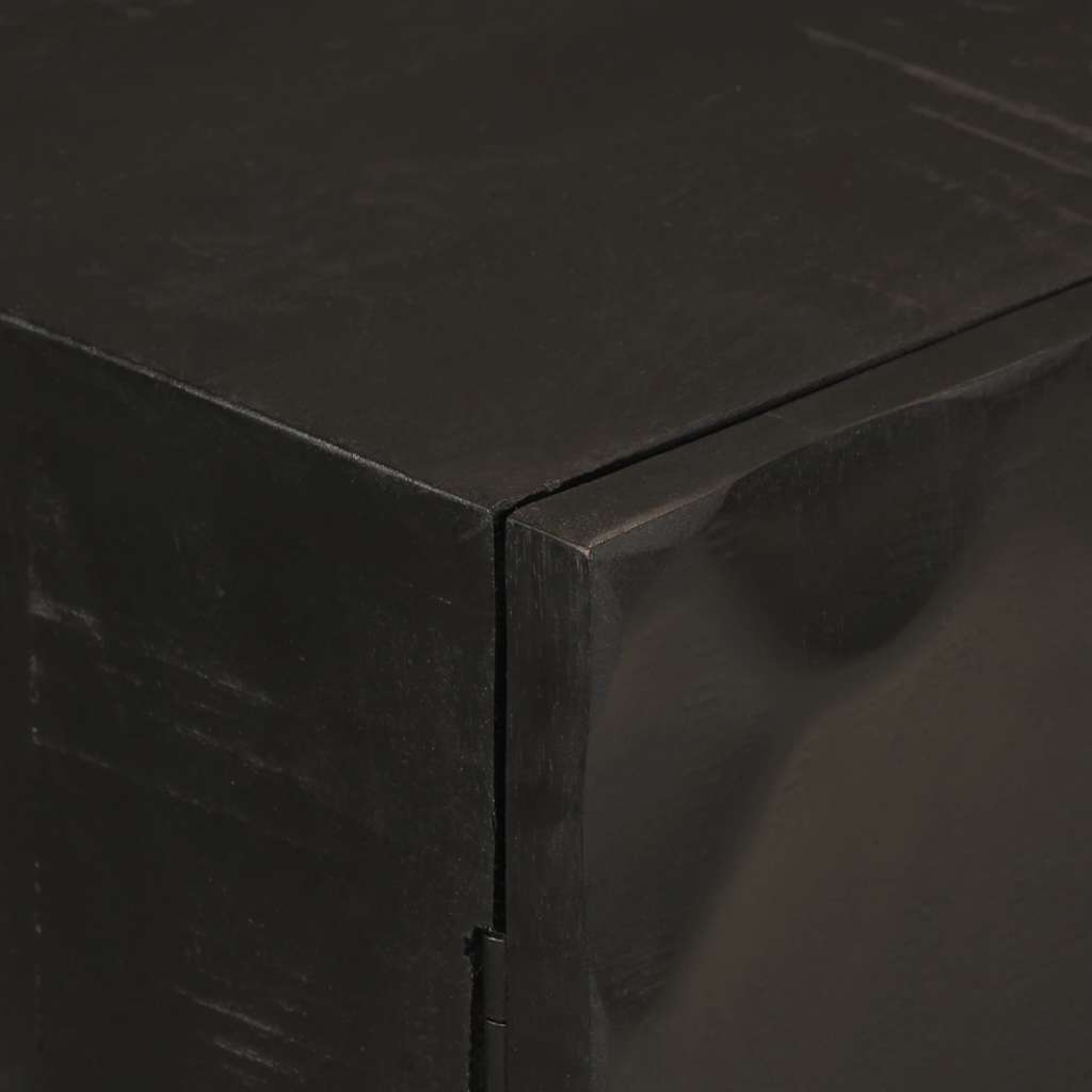 Komoda crna 55 x 30 x 76 cm od masivnog drva manga i željeza