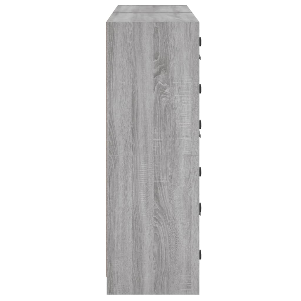 Regal za knjige s vratima siva boja hrasta 136x37x109 cm drveni