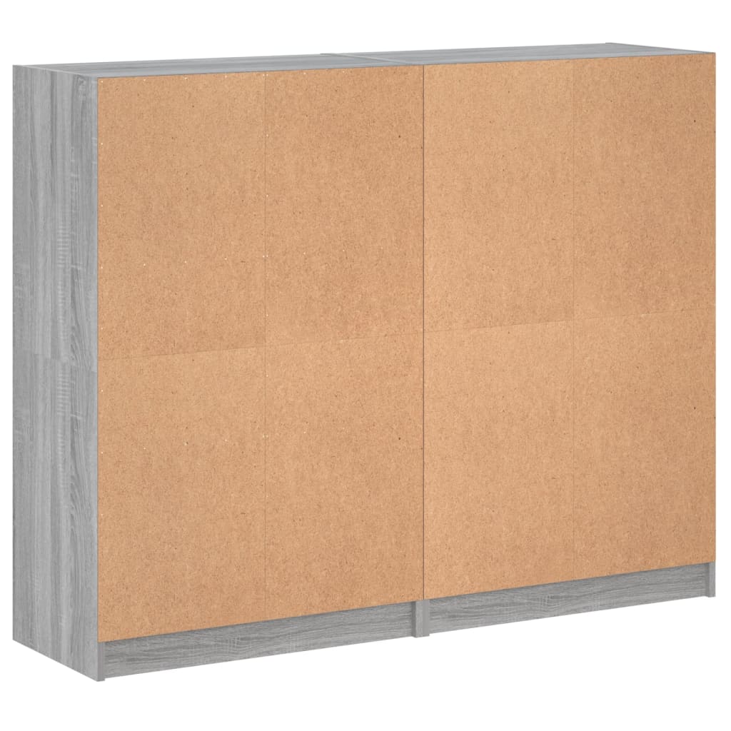 Regal za knjige s vratima siva boja hrasta 136x37x109 cm drveni