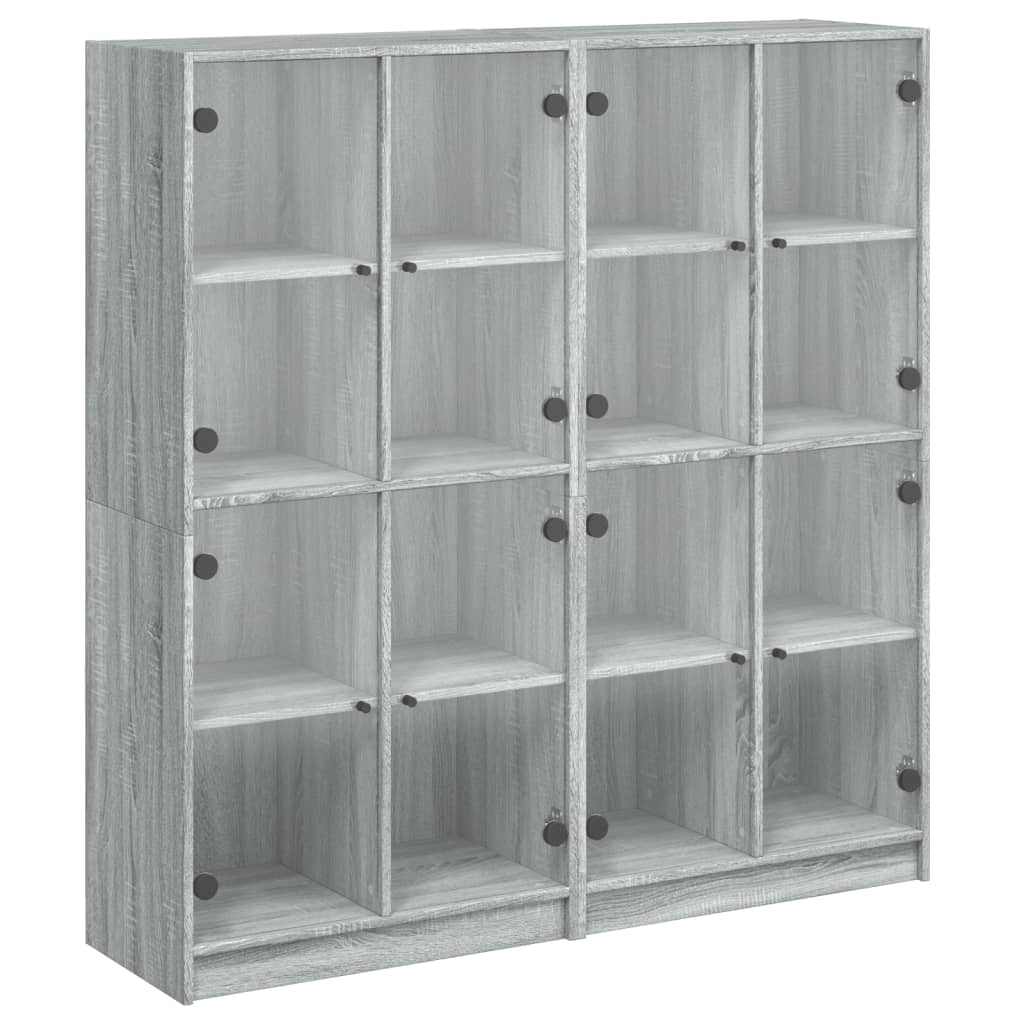 Regal za knjige s vratima boja hrasta 136x37x142 cm drveni
