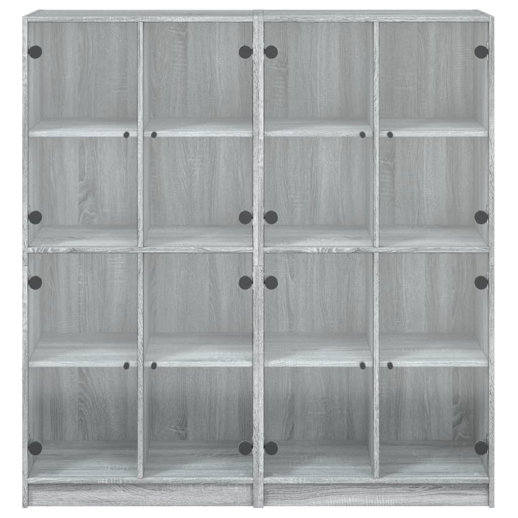 Regal za knjige s vratima boja hrasta 136x37x142 cm drveni