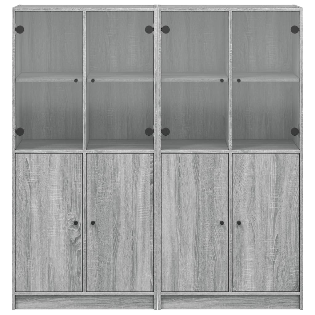 Regal za knjige s vratima boja hrasta 136x37x142 cm drveni