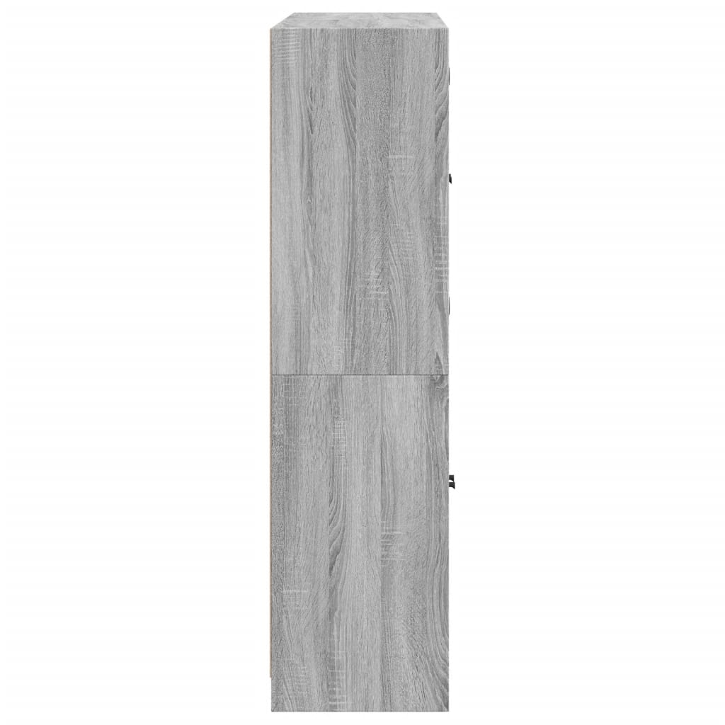 Regal za knjige s vratima boja hrasta 136x37x142 cm drveni