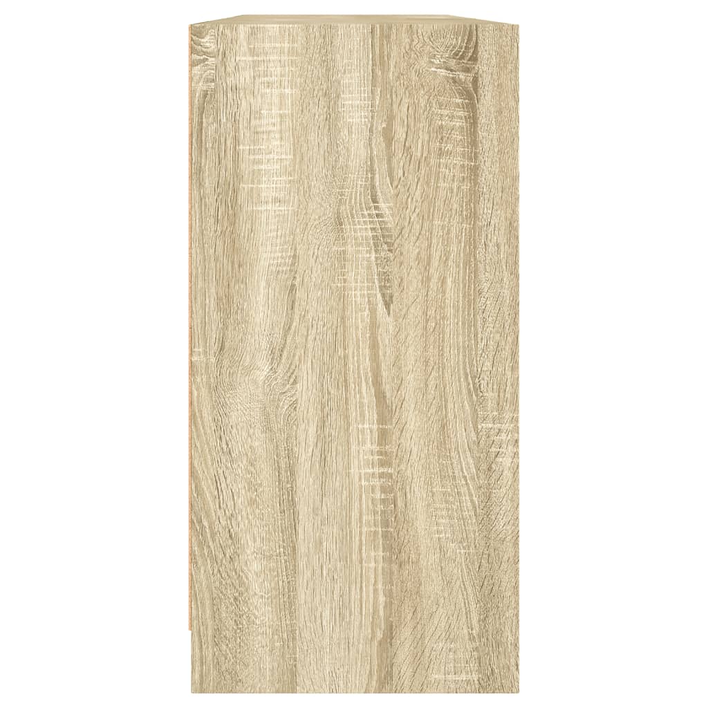 Regal za knjige s vratima boja hrasta 204 x 37 x 75 cm drveni