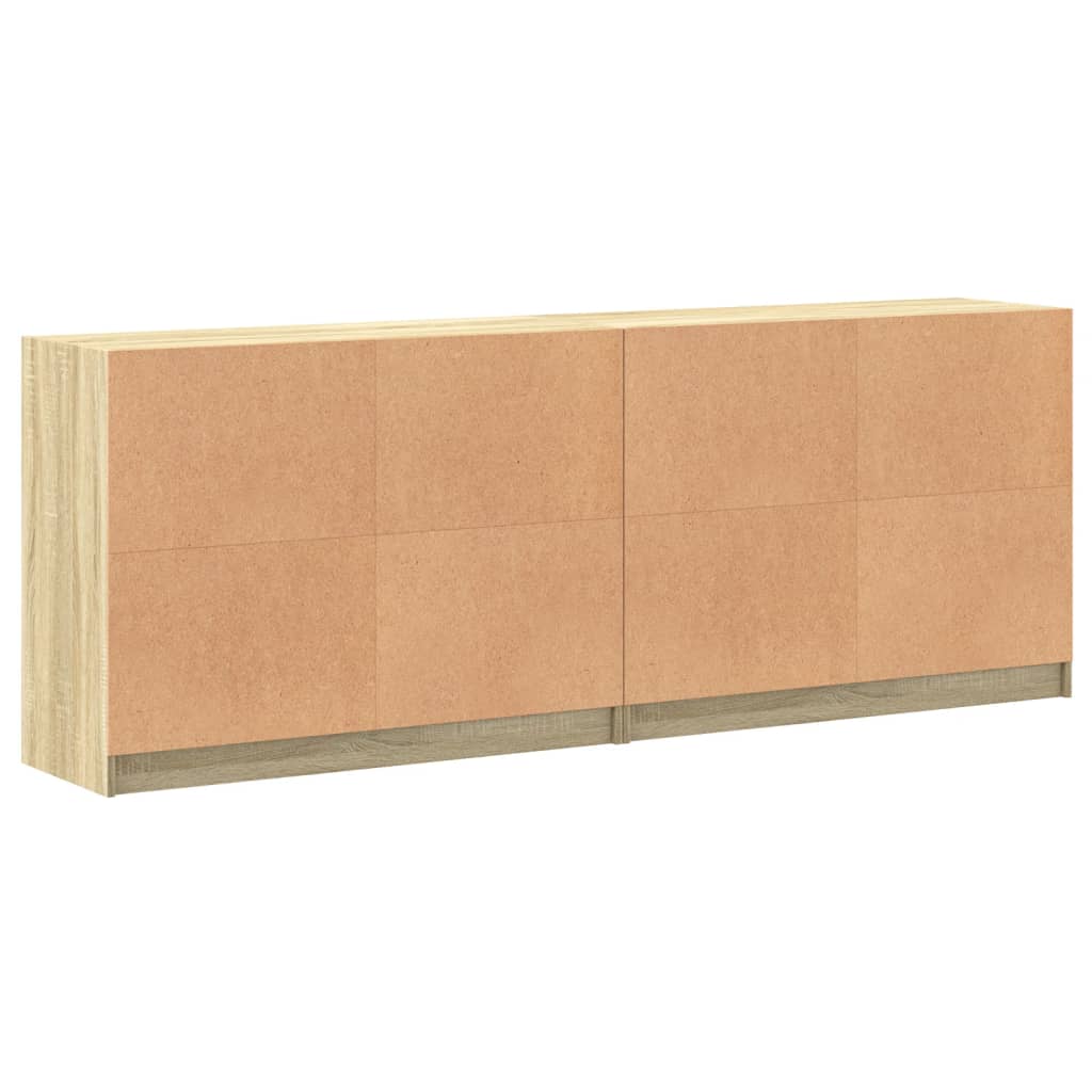 Regal za knjige s vratima boja hrasta 204 x 37 x 75 cm drveni