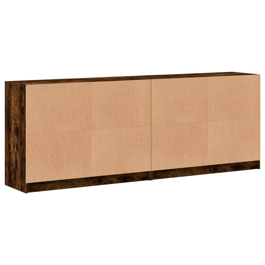 Regal za knjige s vratima boja hrasta 204 x 37 x 75 cm drveni