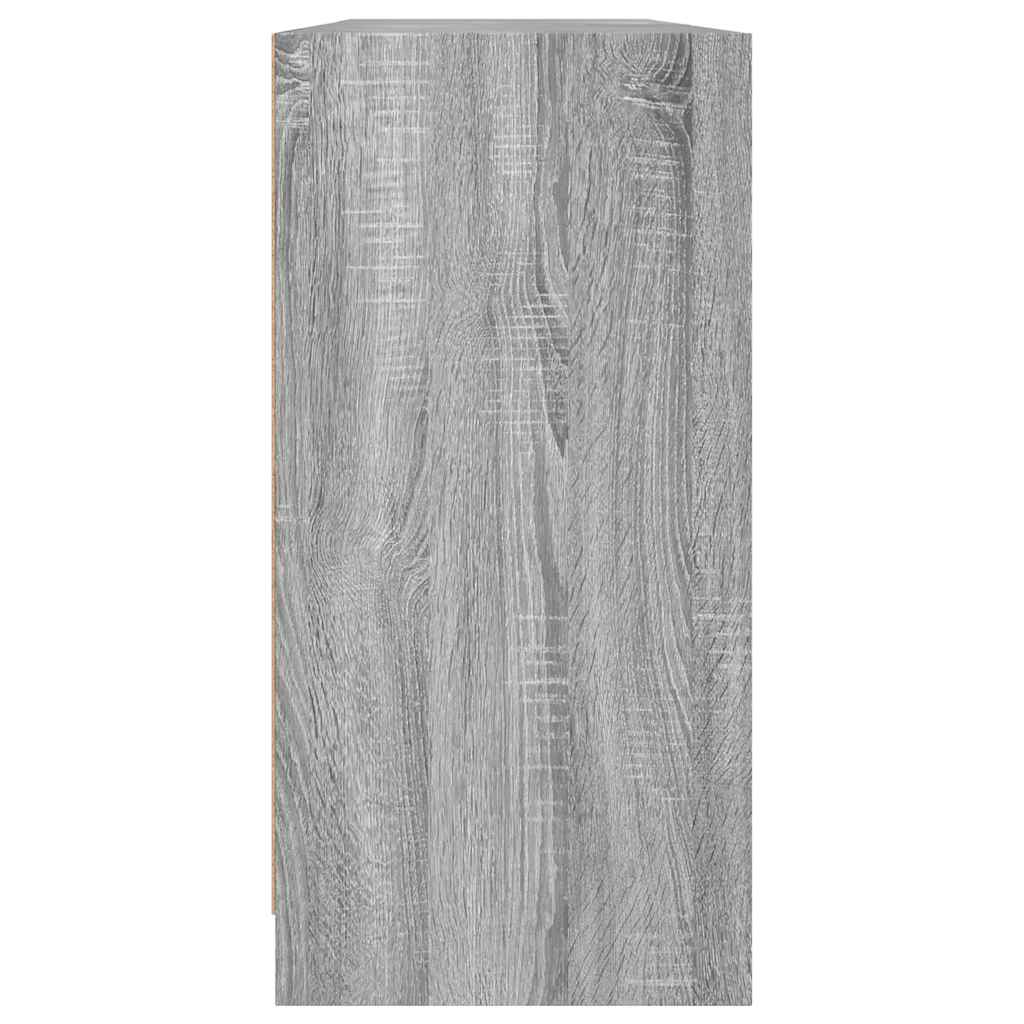 Regal za knjige s vratima siva boja hrasta 204x37x75 cm drveni