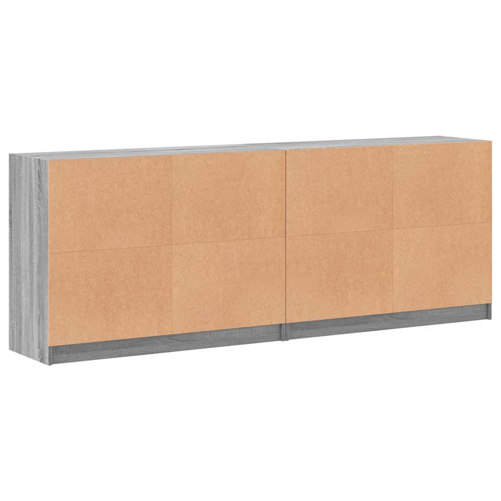 Regal za knjige s vratima siva boja hrasta 204x37x75 cm drveni