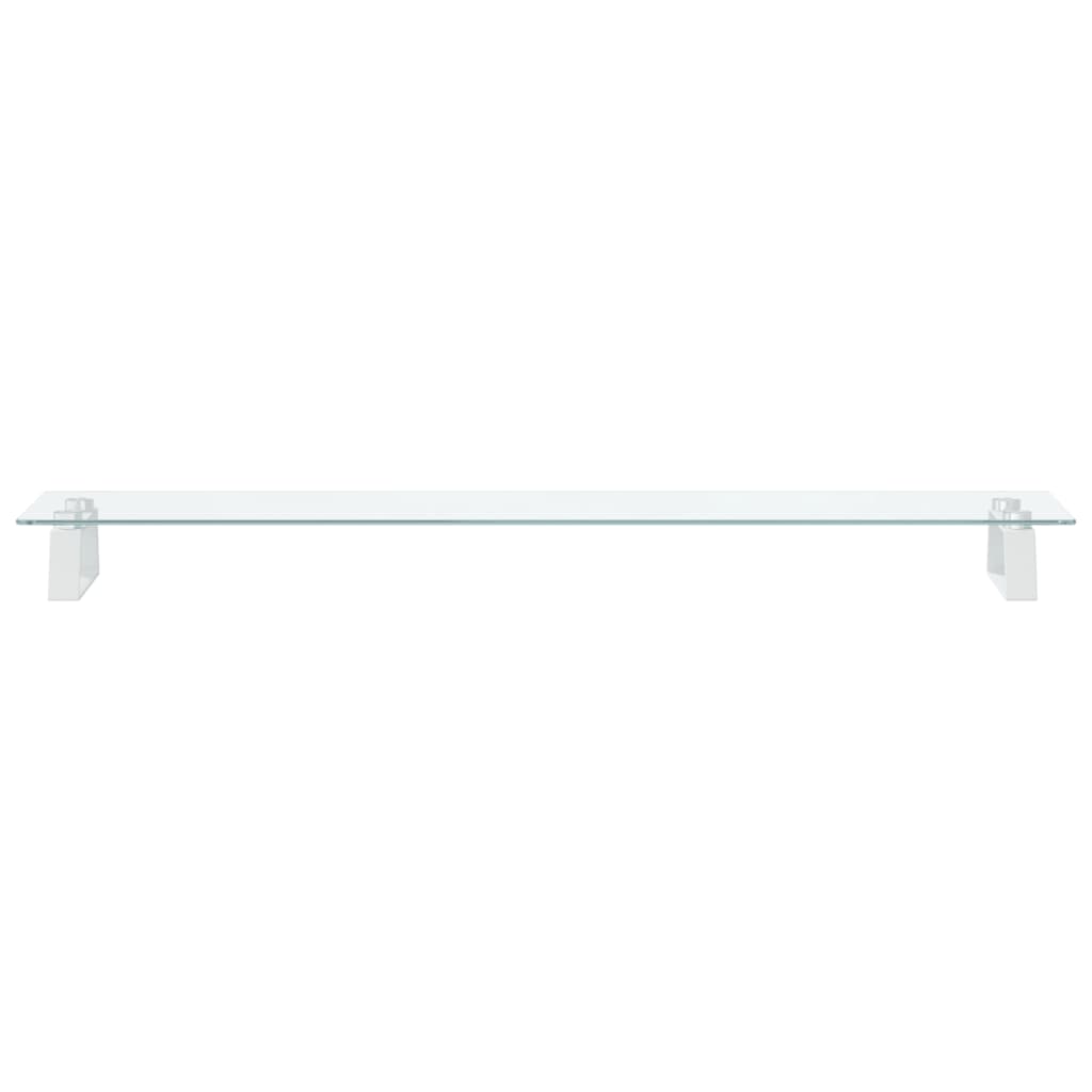 Stalak za monitor bijeli 100x20x8 cm kaljeno staklo i metal