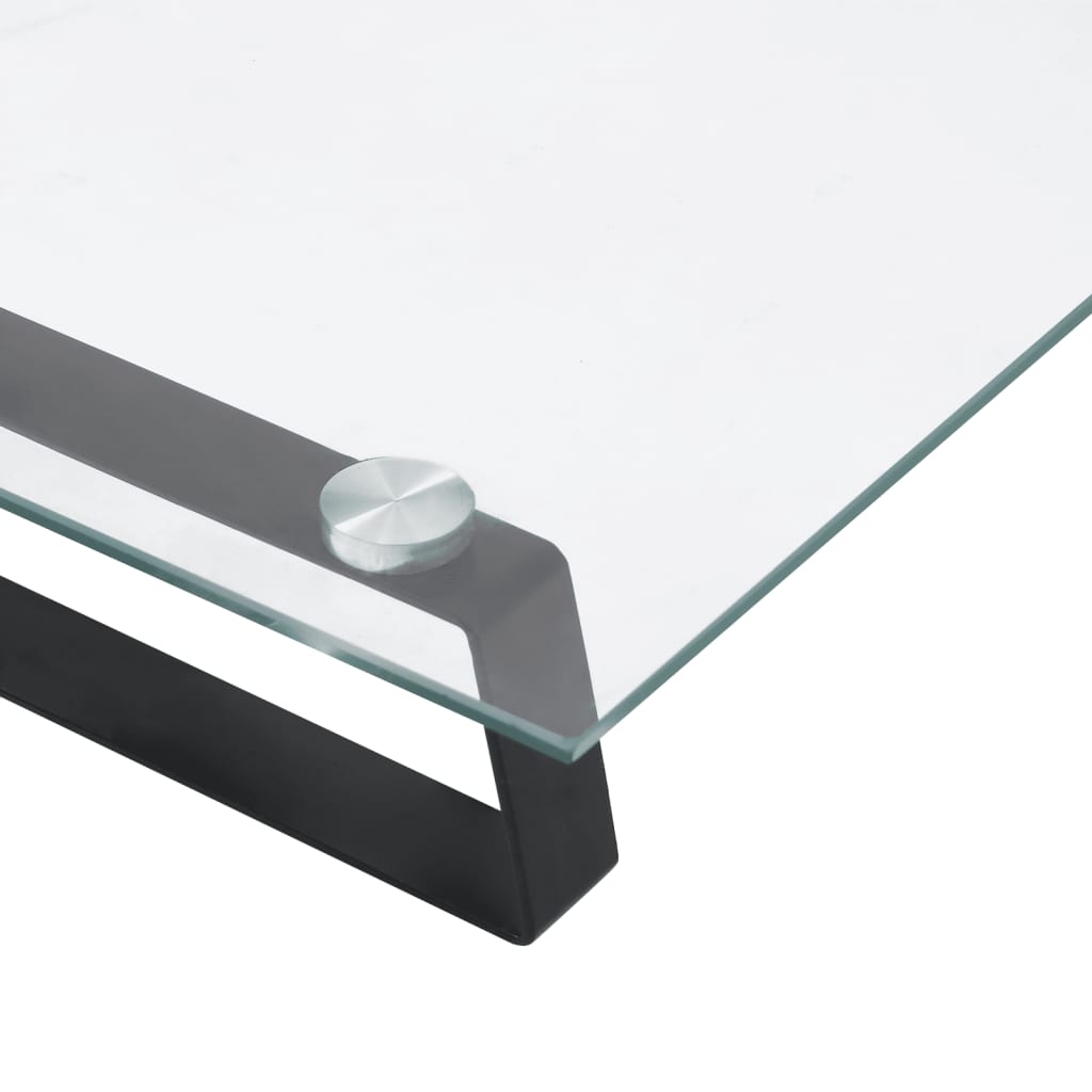 Stalak za monitor crni 100x35x8 cm kaljeno staklo i metal