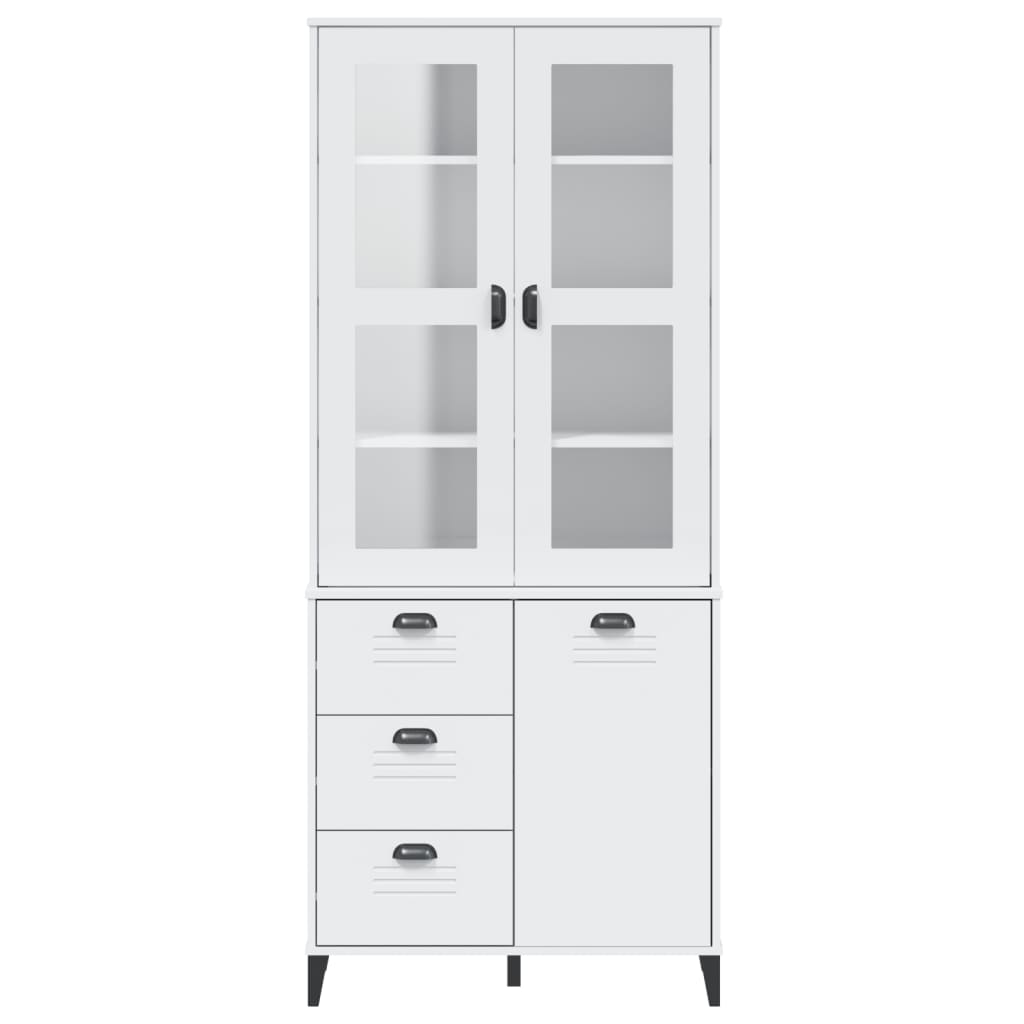 Visoka komoda VIKEN bijela 80 x 40 x 190 cm od masivne borovine