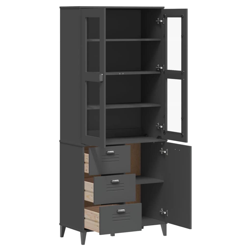 Visoka komoda VIKEN 80 x 40 x 190 cm od masivne borovine