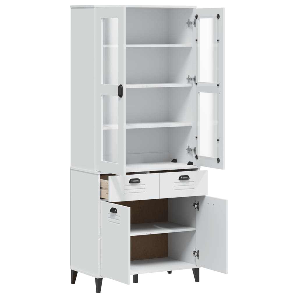 Visoka komoda VIKEN bijela 80 x 40 x 190 cm od masivne borovine
