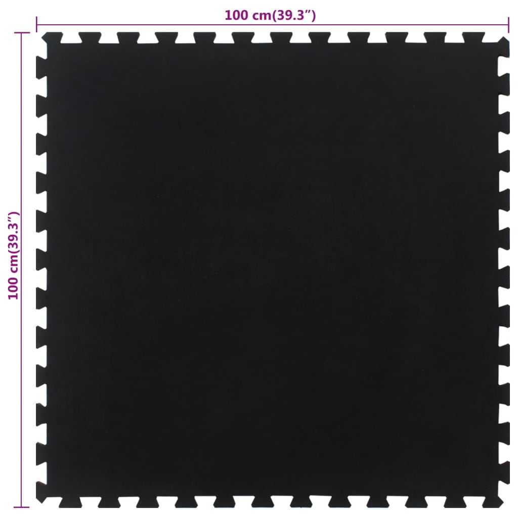 Gumena podna pločica crna 12 mm 100 x 100 cm