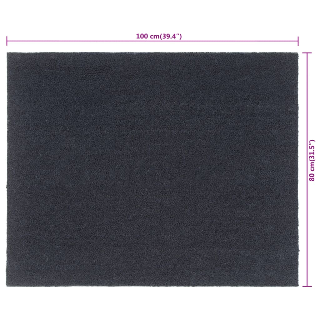 Otirači tamnosivi 80x100 cm čupavi od kokosovih vlakana