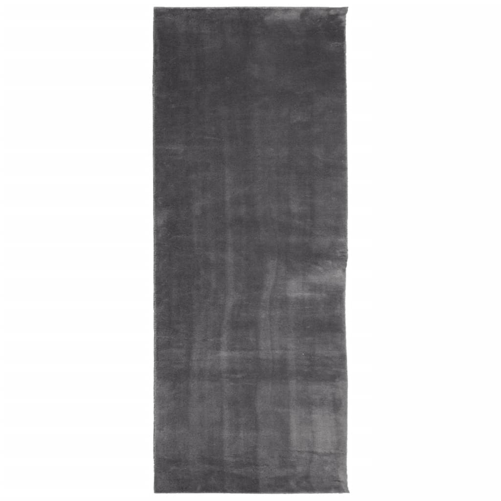 Tepih HUARTE kratkih vlakana mekani i perivi antracit 80x200 cm