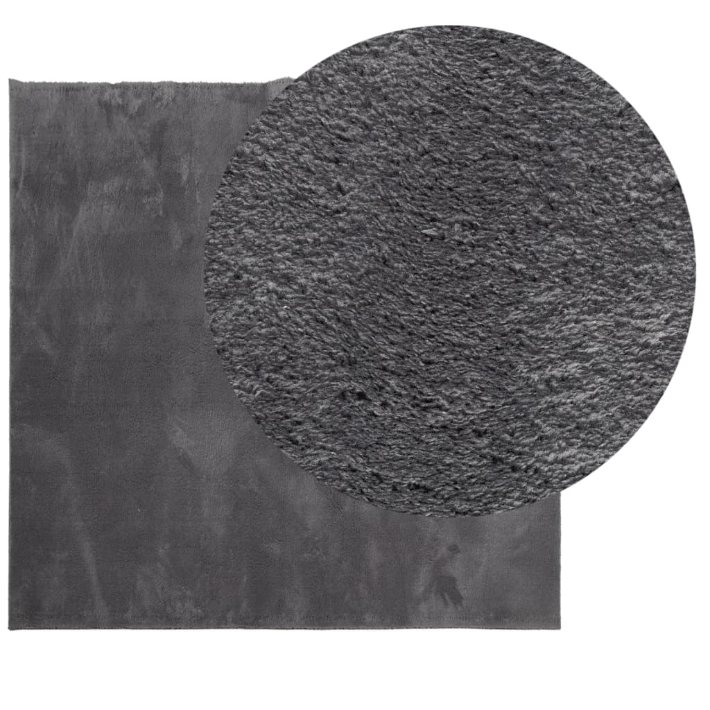 Tepih HUARTE kratkih vlakana mekani i perivi antracit 120x120cm